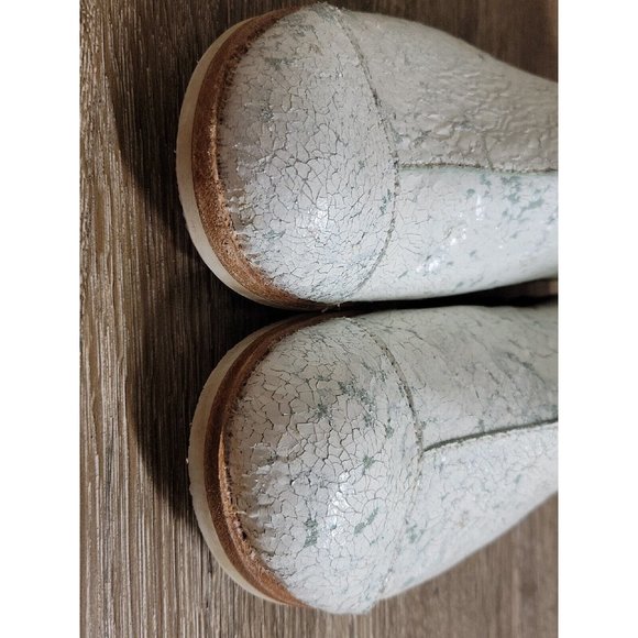 CLIFF DWELLER by CYDWOQ White Crackled Leather Boots Women's 37.5 / 7.5 - Picture 10 of 14